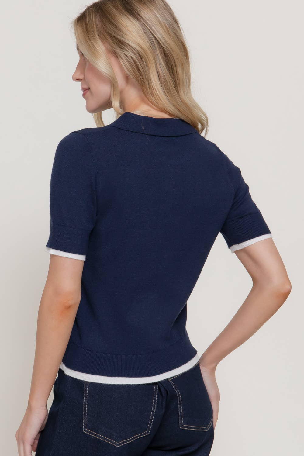 Short Sleeve Polo Sweater