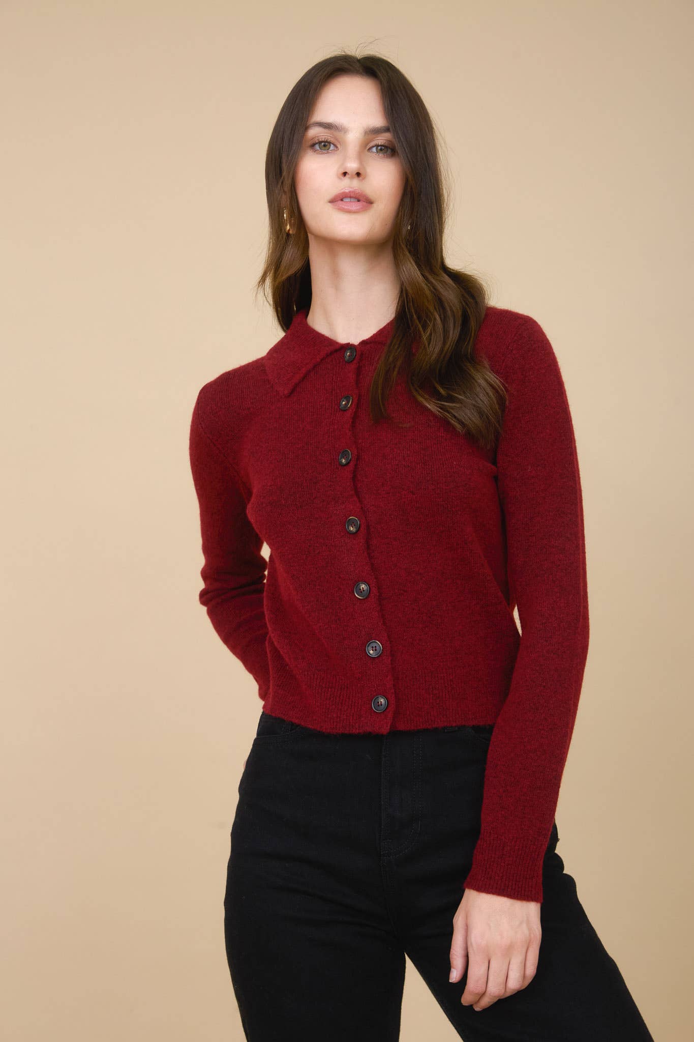 Collared Button Down Cardigan