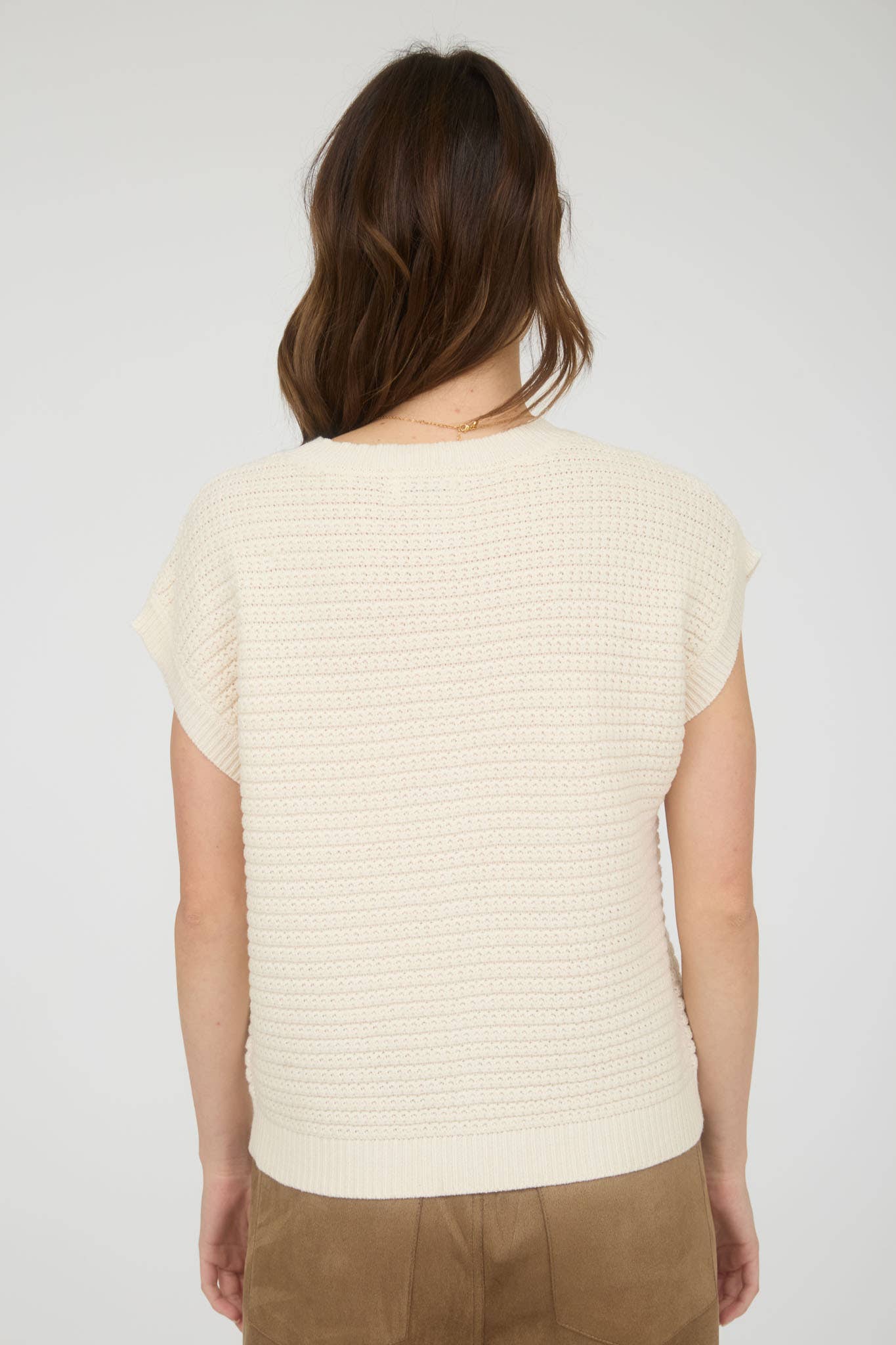 Textured Knit Cardigan Vest