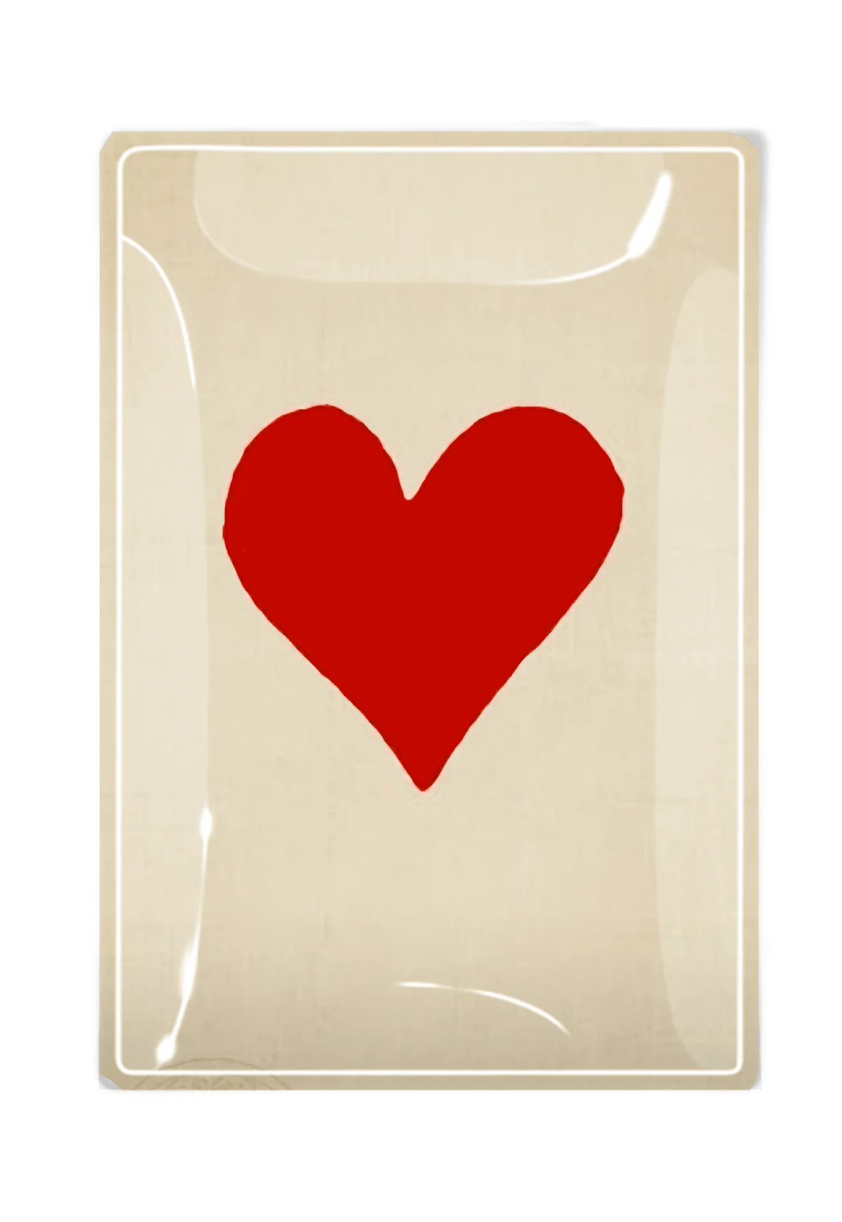 Red Long Heart Decoupage Glass Tray