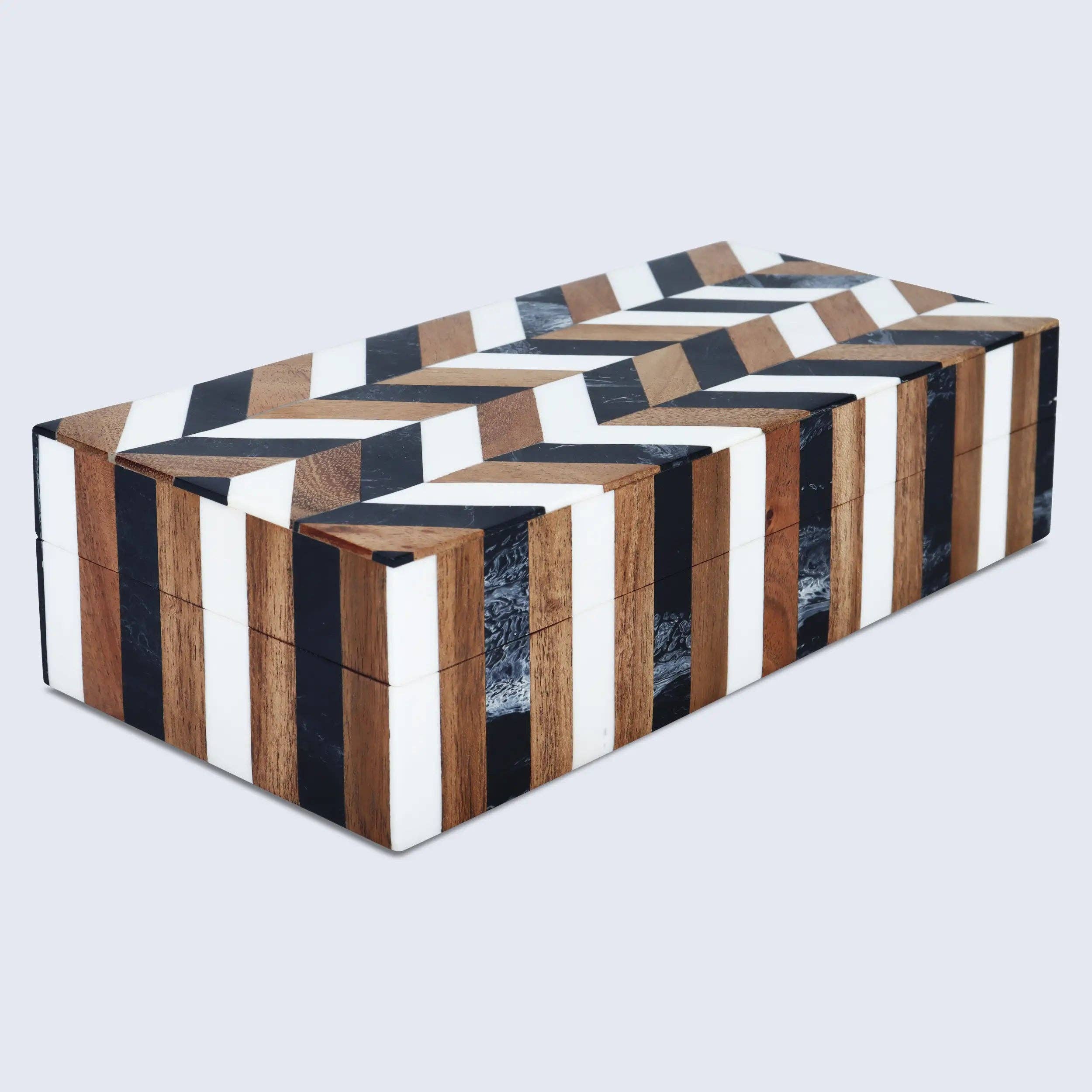 Brown Geometric Decorative Box Small
