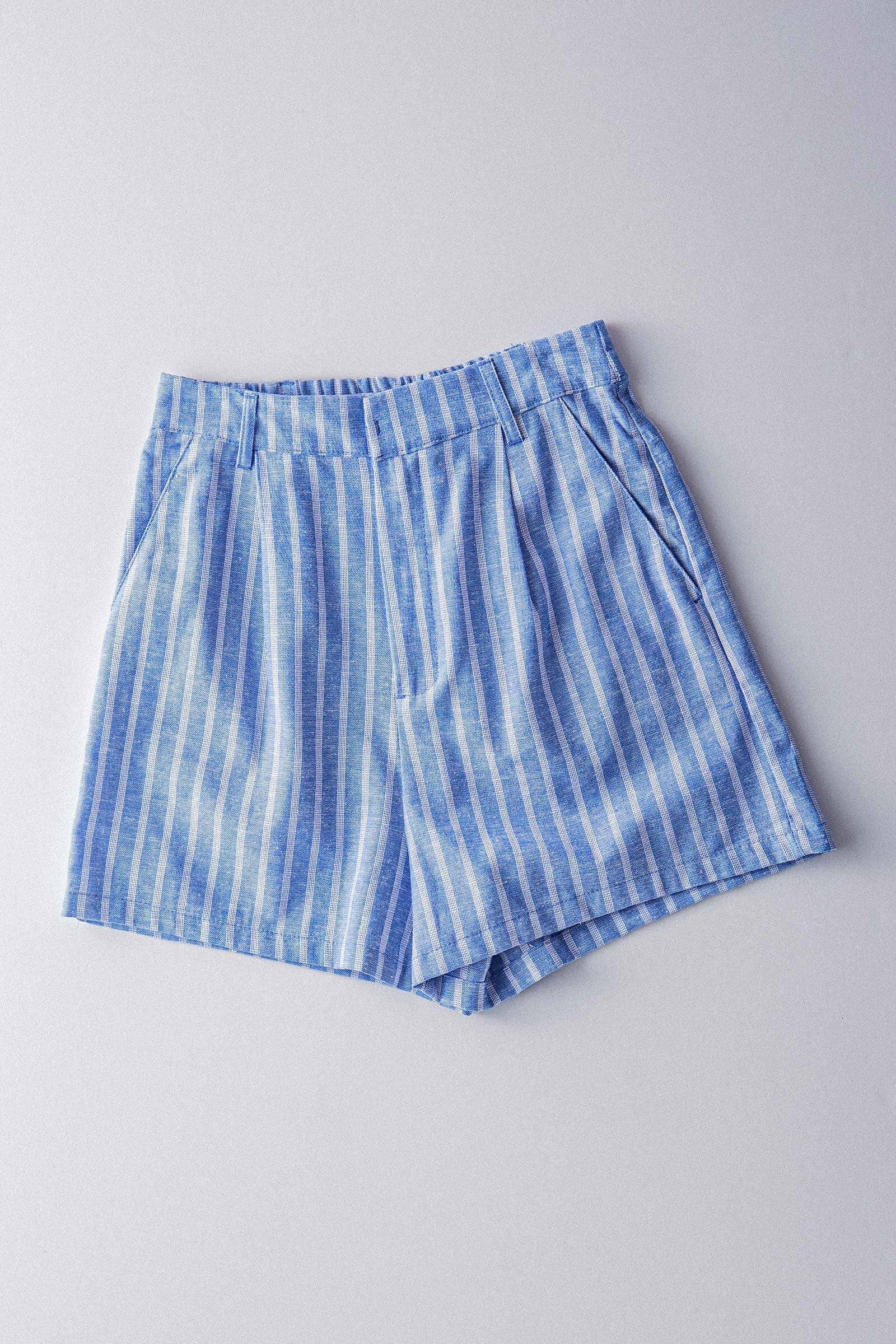 Coastal Linen Striped Shorts