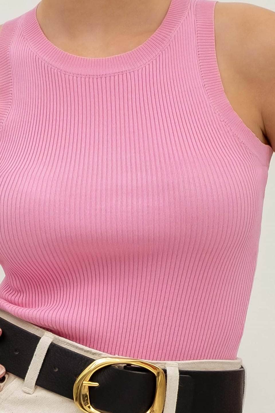 Round Neck Sweater Knit Tank Top