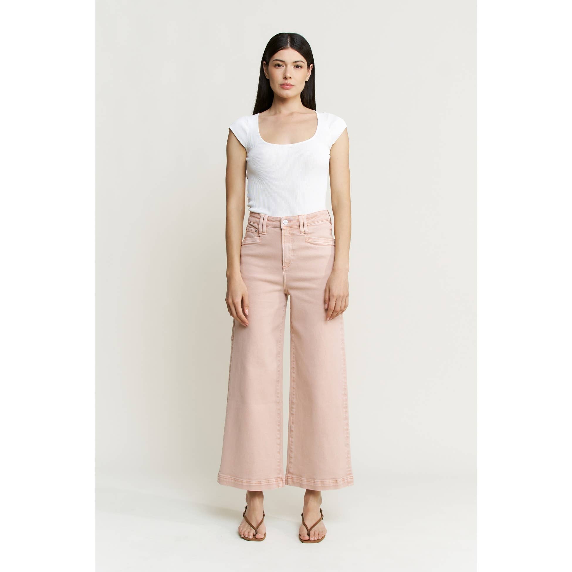 Super High Rise Wide Leg Cropped Utility Jean