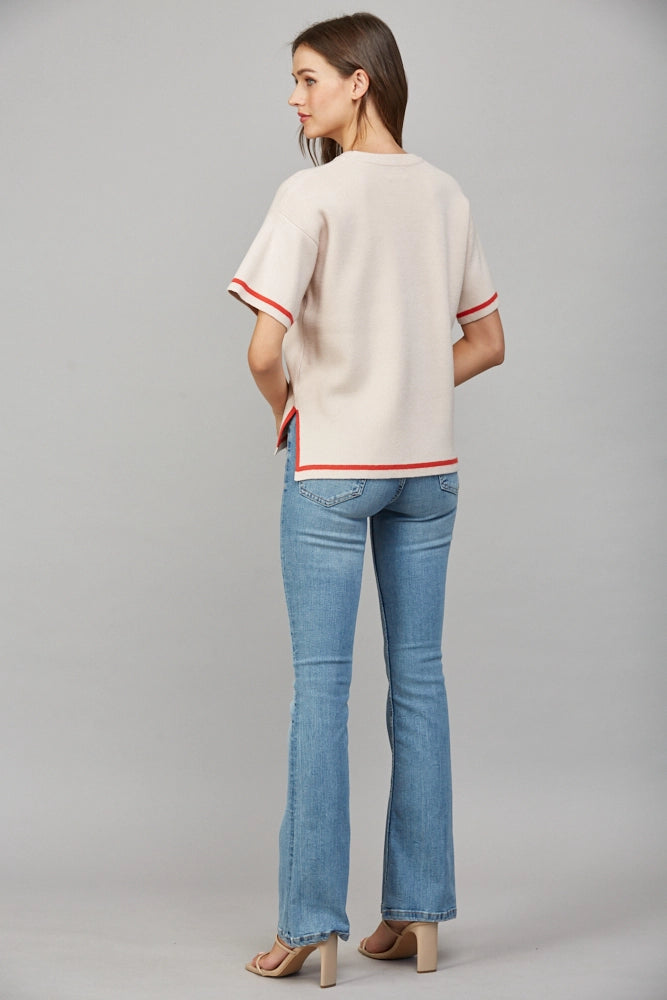 Side Slit Boxy Sweater