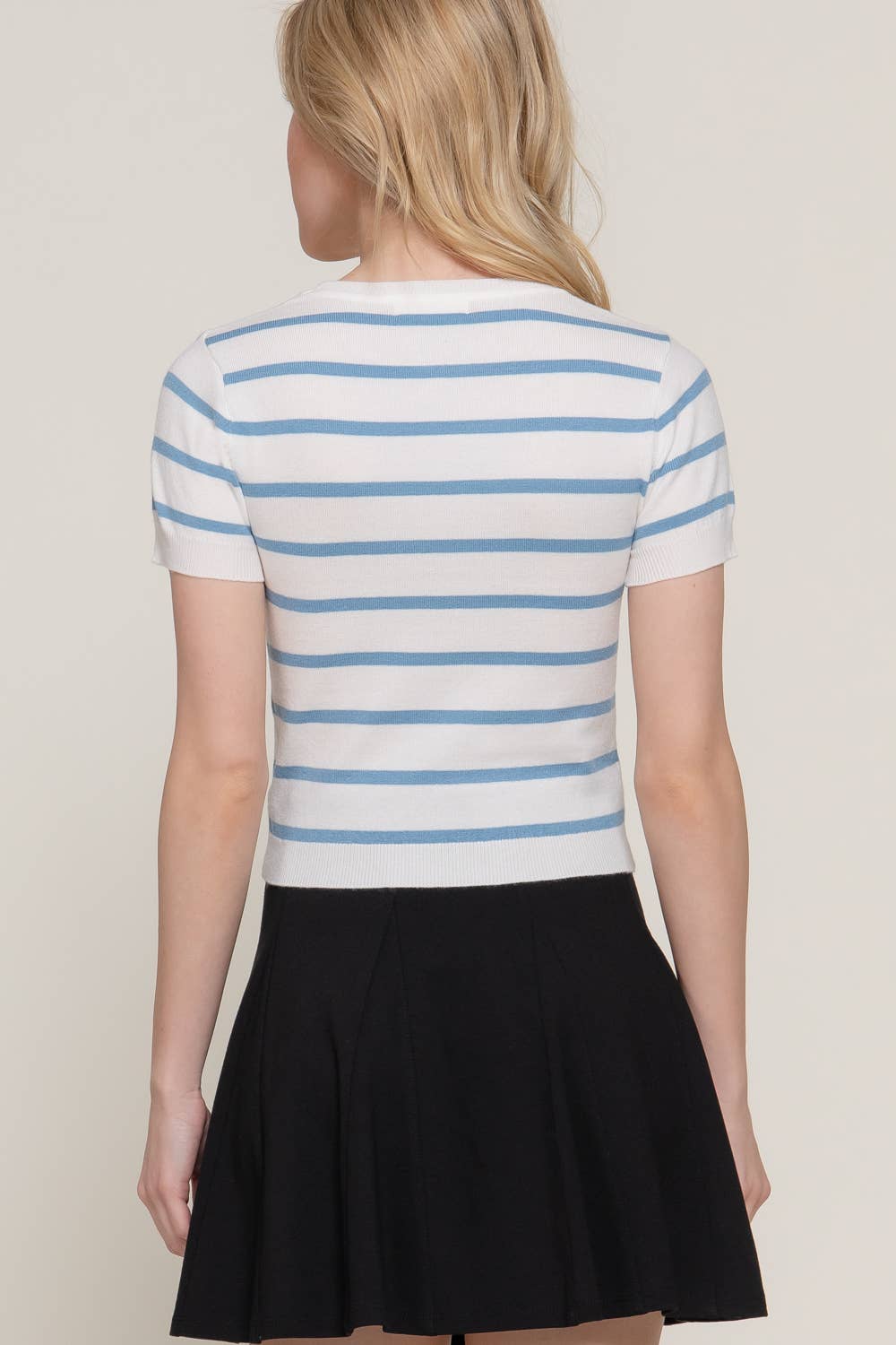 Crew Neck Striped Sweater Tee