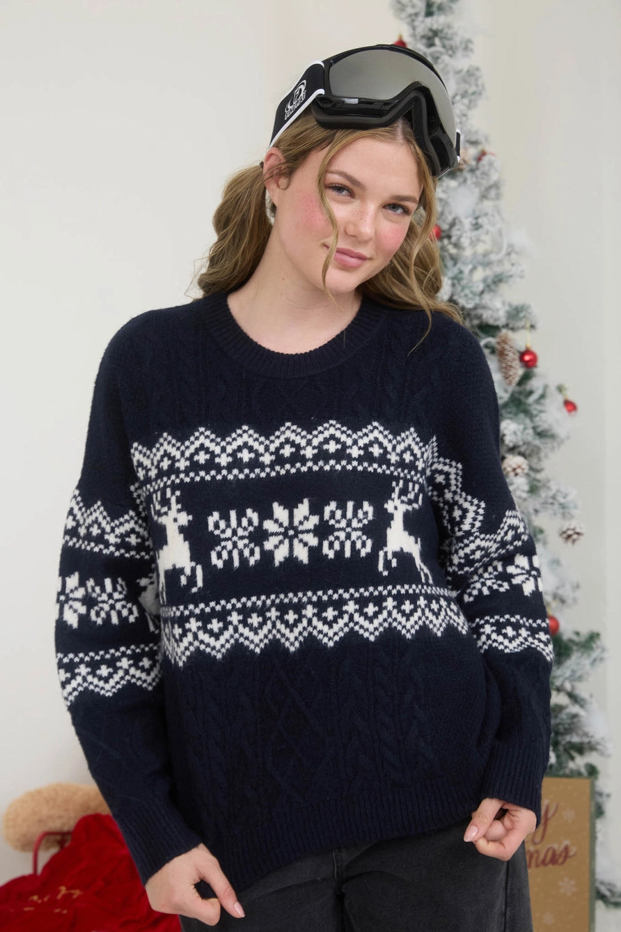Snowflake Cable Knit Sweater