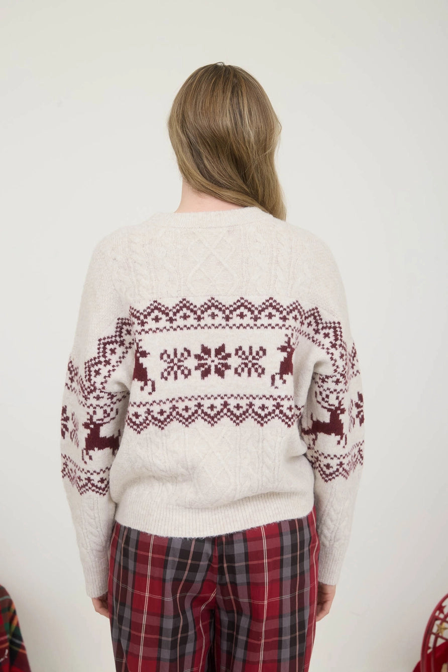 Snowflake Cable Knit Sweater