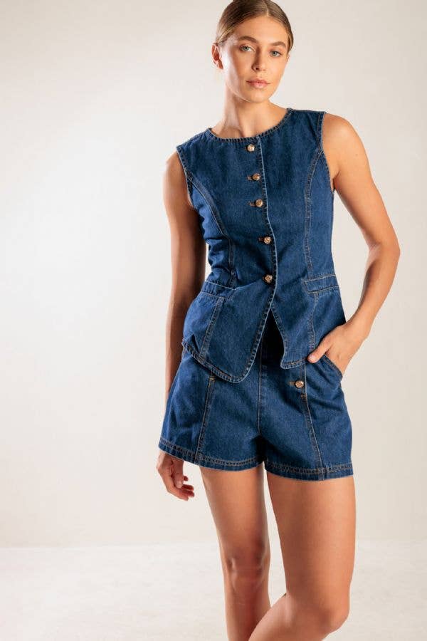 Dark Denim Vest