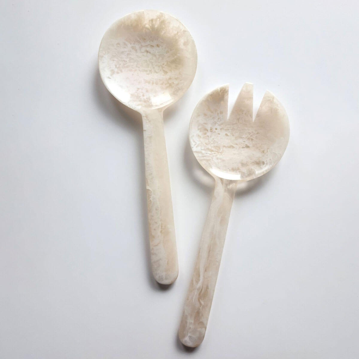 2-Piece Resin Salad Serving Set ivory front | MILK MONEY milkmoney.co | white elephant gift ideas, gift, mother's day gift ideas, white elephant gift, gift shops near me