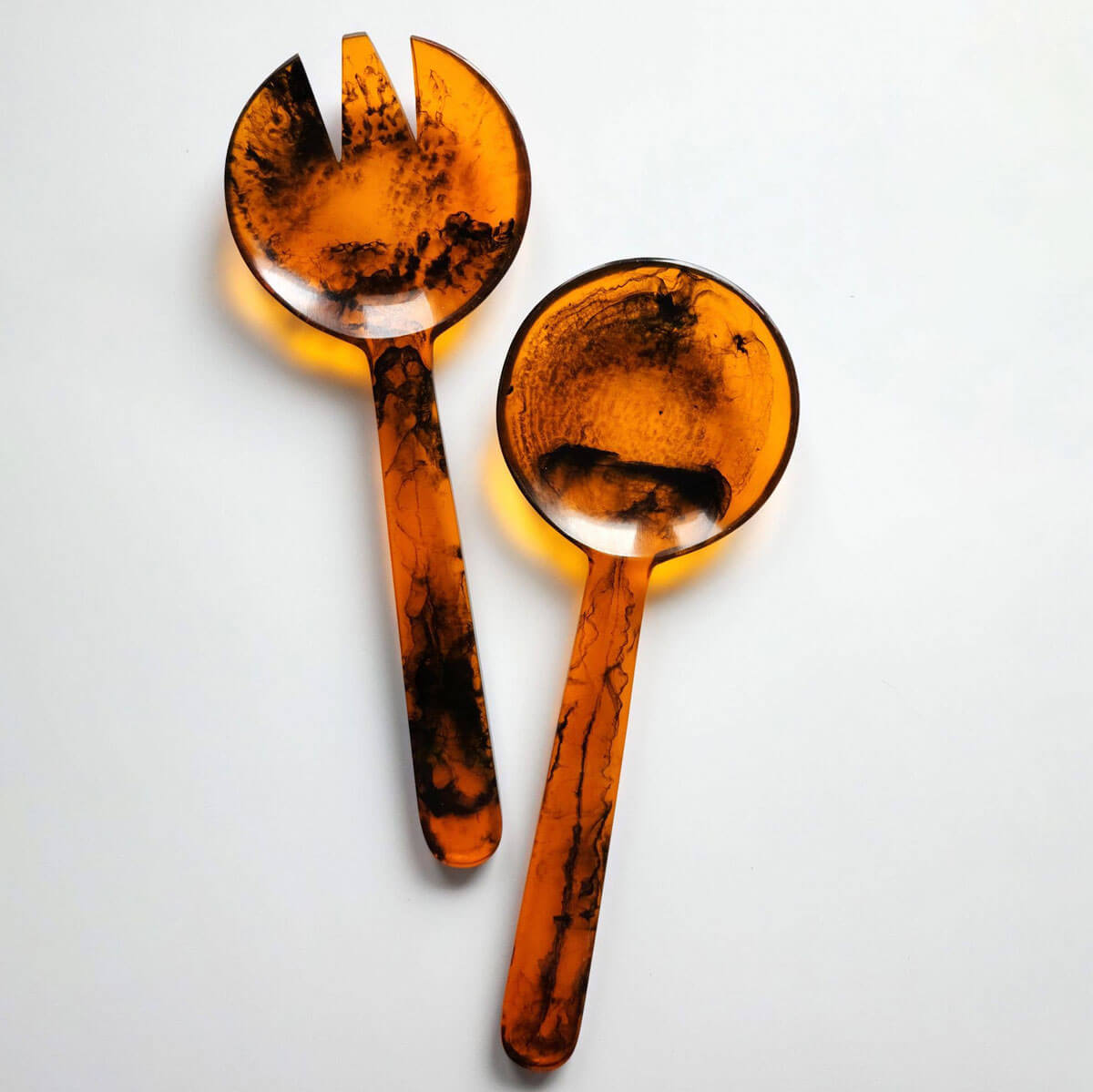 2-Piece Resin Salad Serving Set brown front | MILK MONEY milkmoney.co | white elephant gift ideas, gift, mother's day gift ideas, white elephant gift, gift shops near me