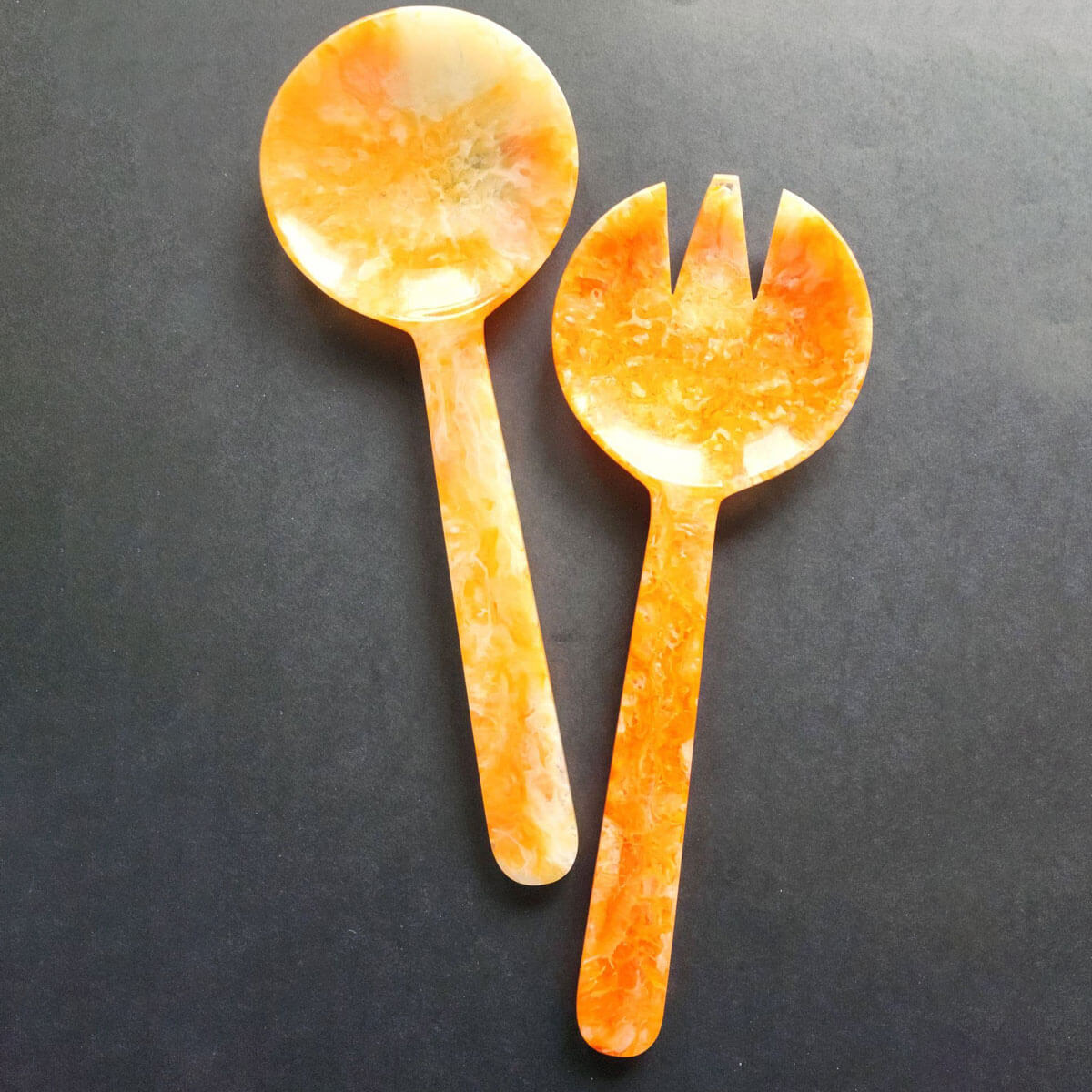 2-Piece Resin Salad Serving Set orange front | MILK MONEY milkmoney.co | white elephant gift ideas, gift, mother's day gift ideas, white elephant gift, gift shops near me