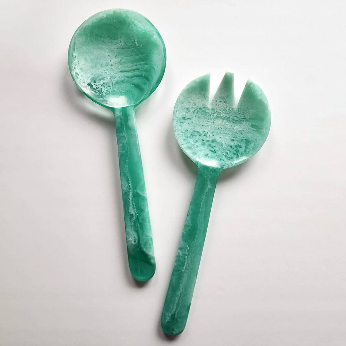 2-Piece Resin Salad Serving Set teal front | MILK MONEY milkmoney.co | white elephant gift ideas, gift, mother's day gift ideas, white elephant gift, gift shops near me