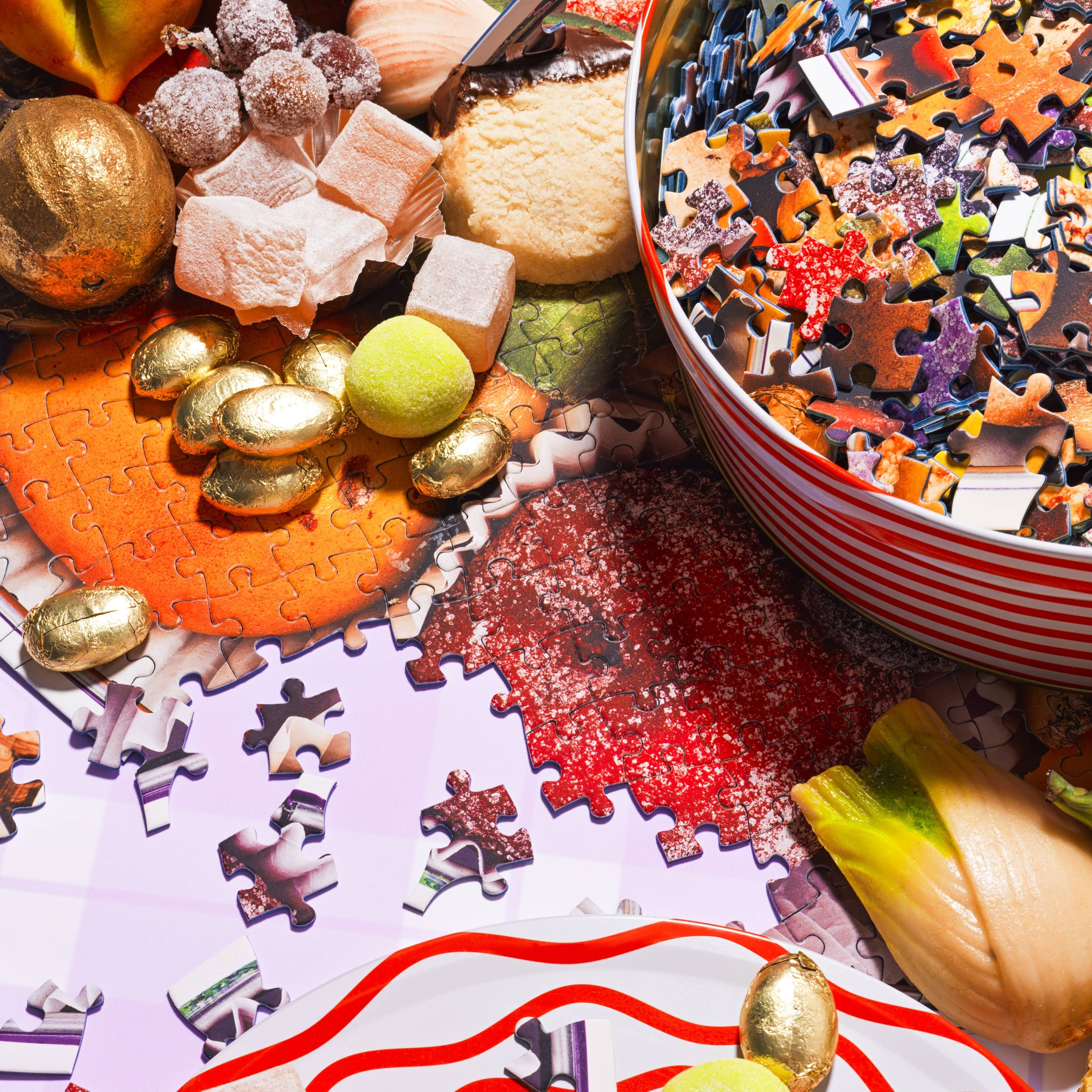 Piecework Puzzles Sugarplum Cookie Tin Puzzle