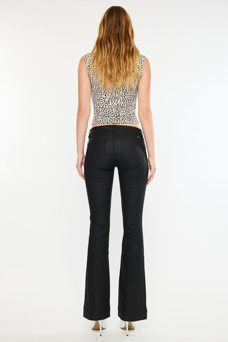 Low Rise Coated Boot Cut Jean