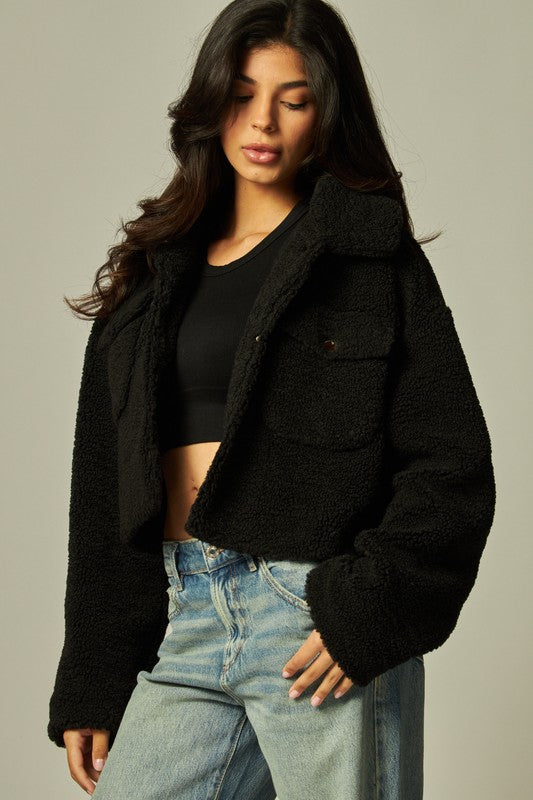 Teddy Sherpa Cropped Jacket