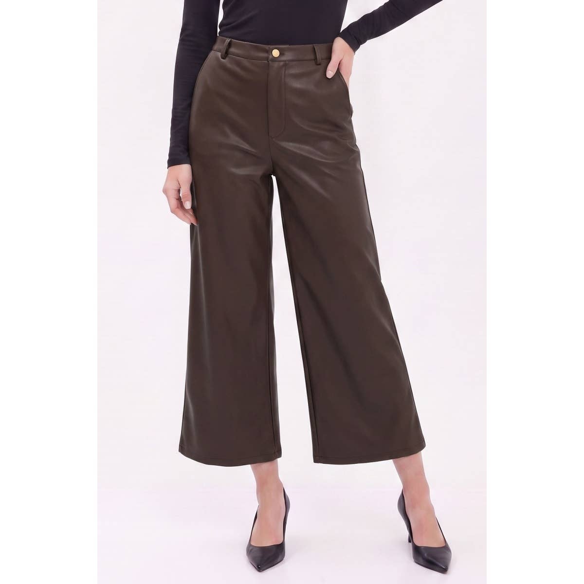 Vegan Leather Culotte Pants