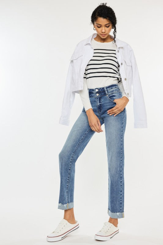 High Rise Slim Straight Jeans