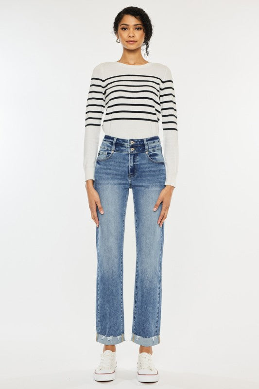 High Rise Slim Straight Jeans