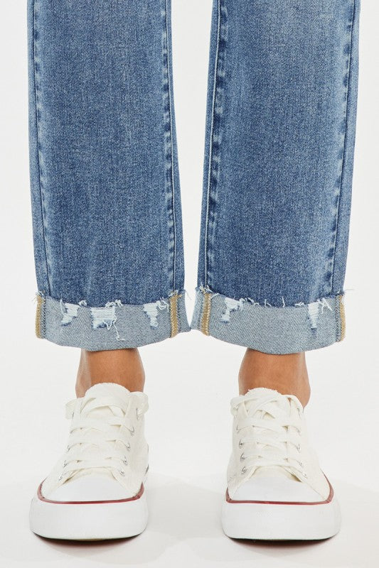 High Rise Slim Straight Jeans