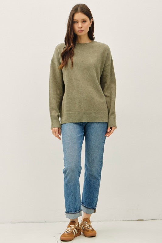 Wool Blend Ultra-Soft Crewneck Sweater