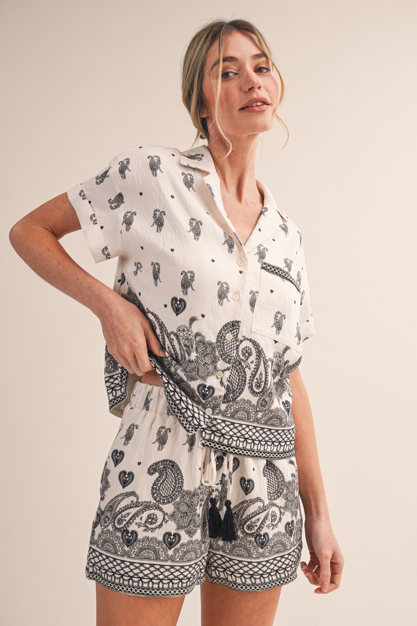 Paisley Print Set - Top and Shorts sold separately.