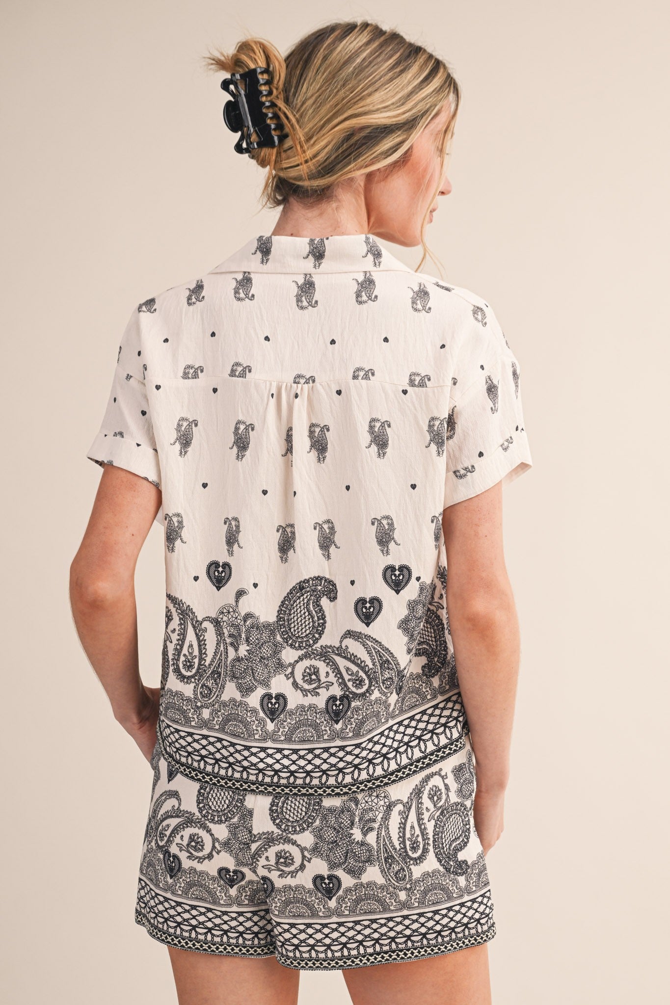 Paisley Print Set - Top and Shorts sold separately.