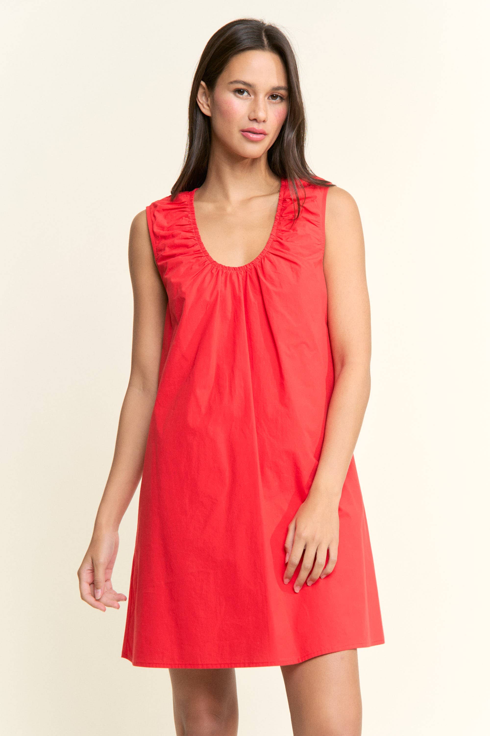 Scoop Neckline Sleeveless Mini Dress