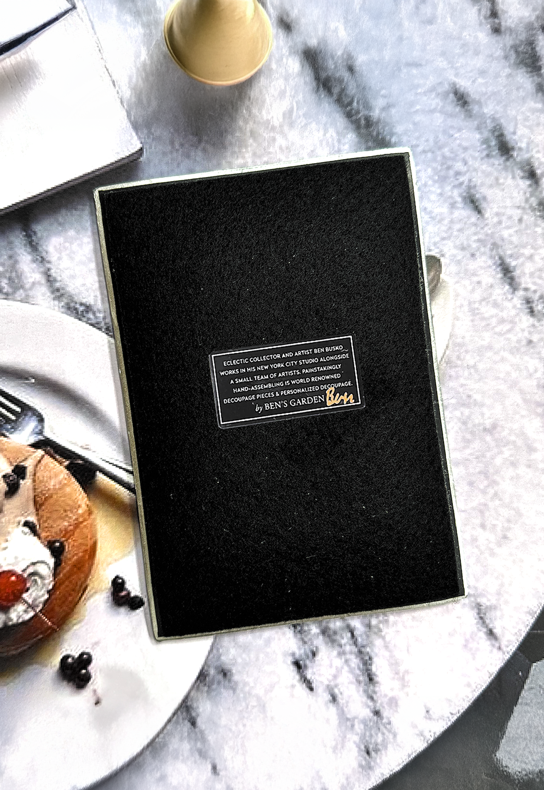 Red Long Heart Decoupage Glass Tray