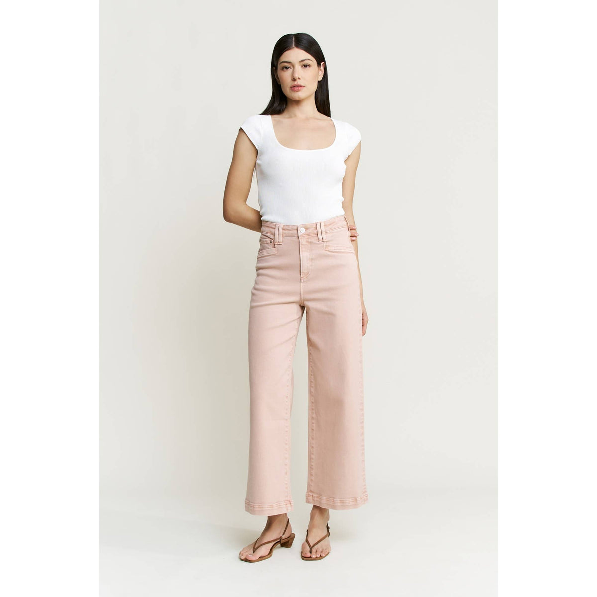 Super High Rise Wide Leg Cropped Utility Jean