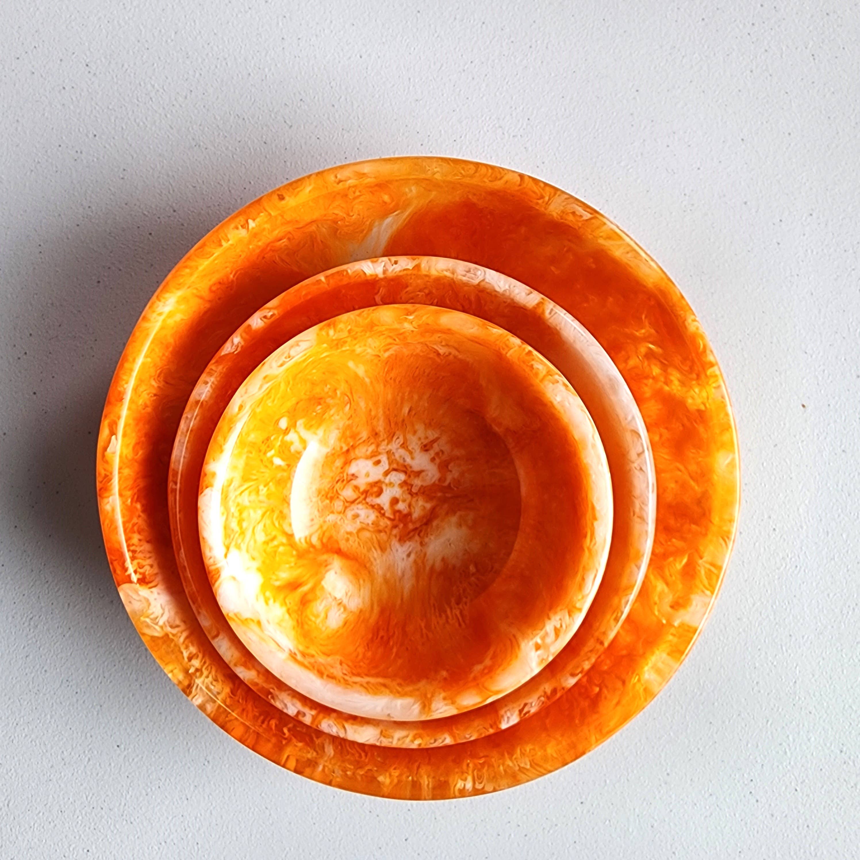 Set of 3 Resin Serving Bowls orange front | MILK MONEY milkmoney.co | white elephant gift ideas, gift, mother's day gift ideas, white elephant gift, gift shops near me