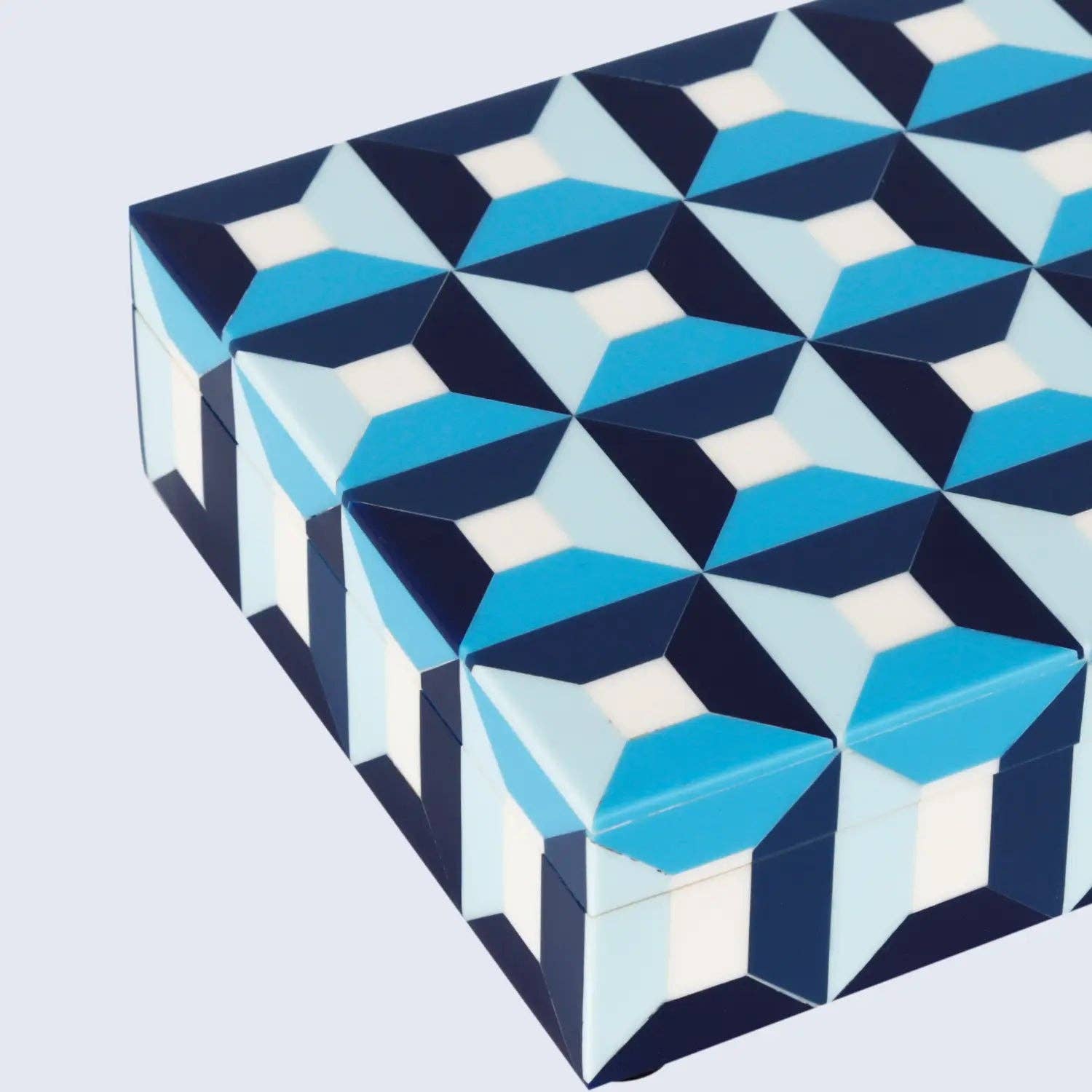Blue Geometric Decorative Box