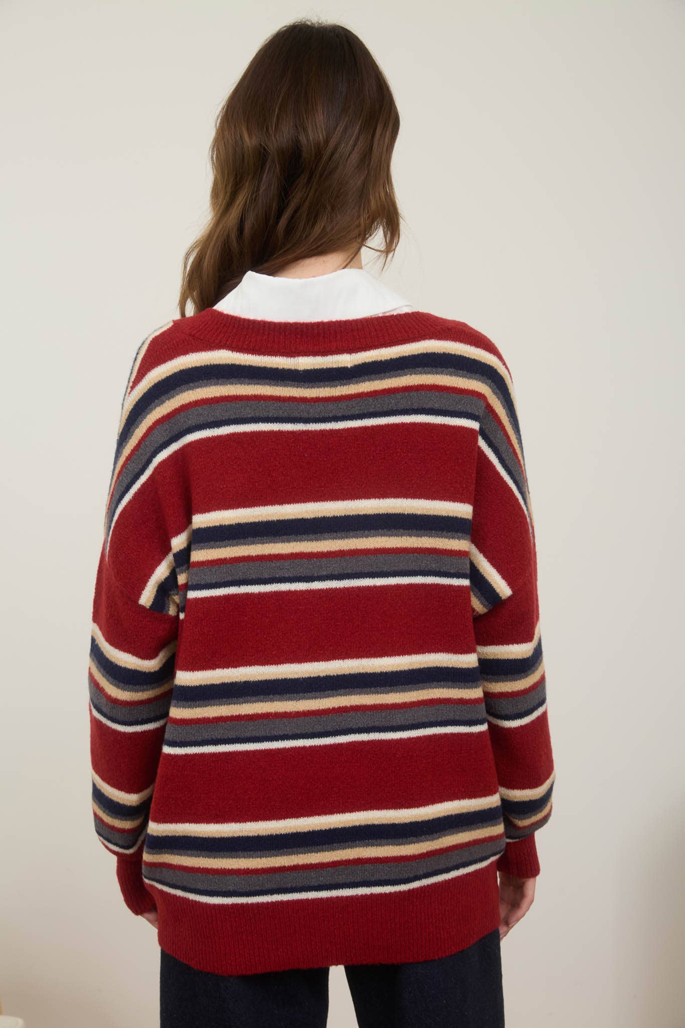 Stripe V-Neck Sweater
