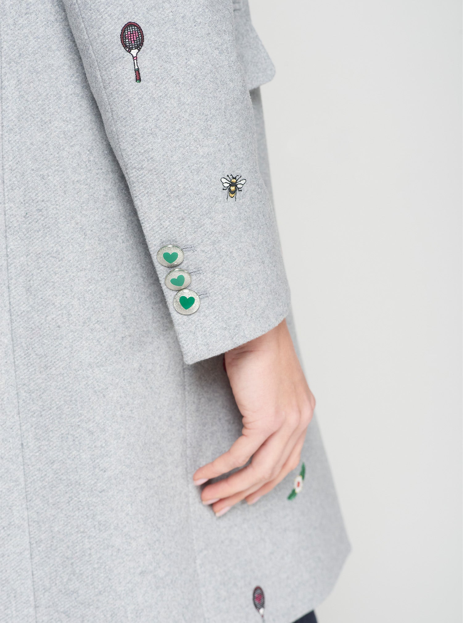 Vilagallo Grey Motif Peacoat