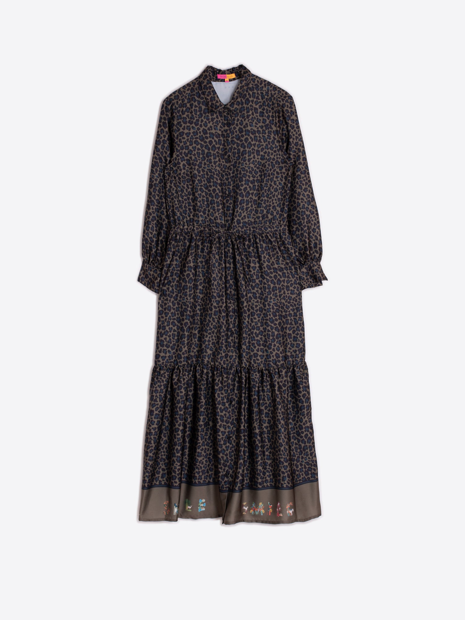 Vilagallo Green Cheetah Print Dress