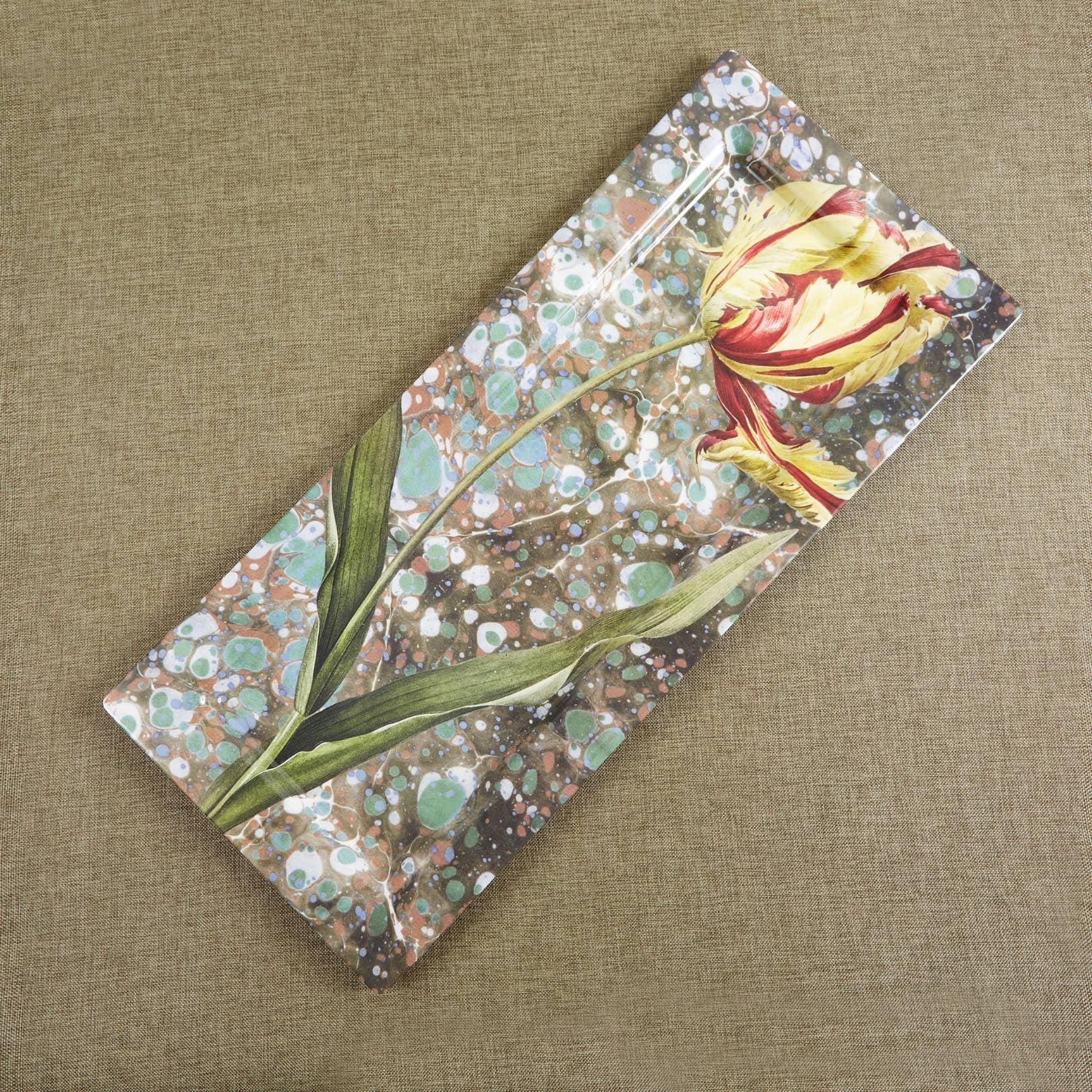 Flora & Fauna X-Large Melamine Platter front green | MILK MONEY milkmoney.co | white elephant gift ideas, gift, mother's day gift ideas, white elephant gift, gift shops near me, cute home decor, mother's day gift, cute home accents, handmade in USA, elegant home decor