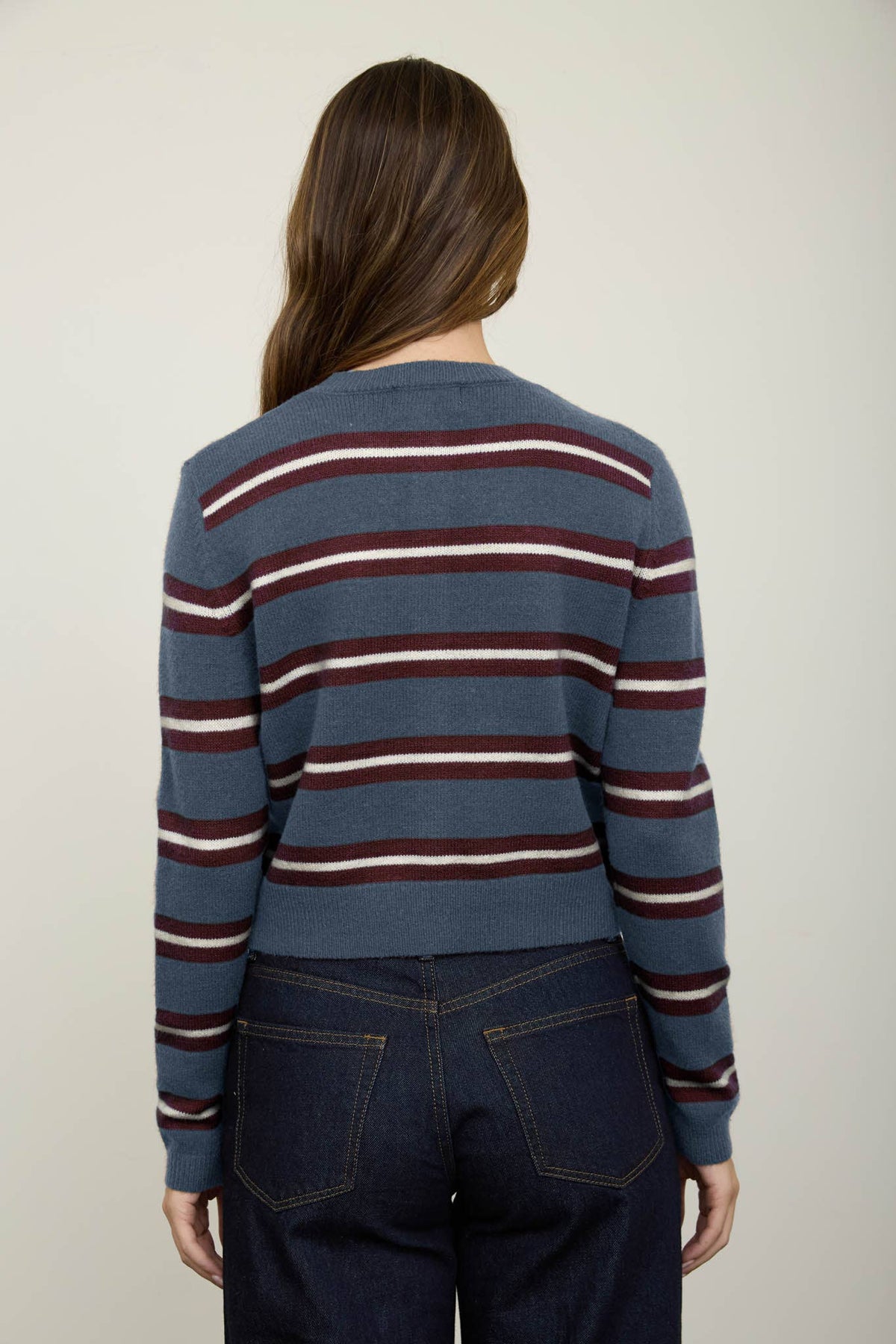Multi Stripe Button Down Knit Cardigan
