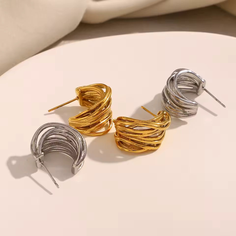 Textured Sculptural Hoop Earrings
