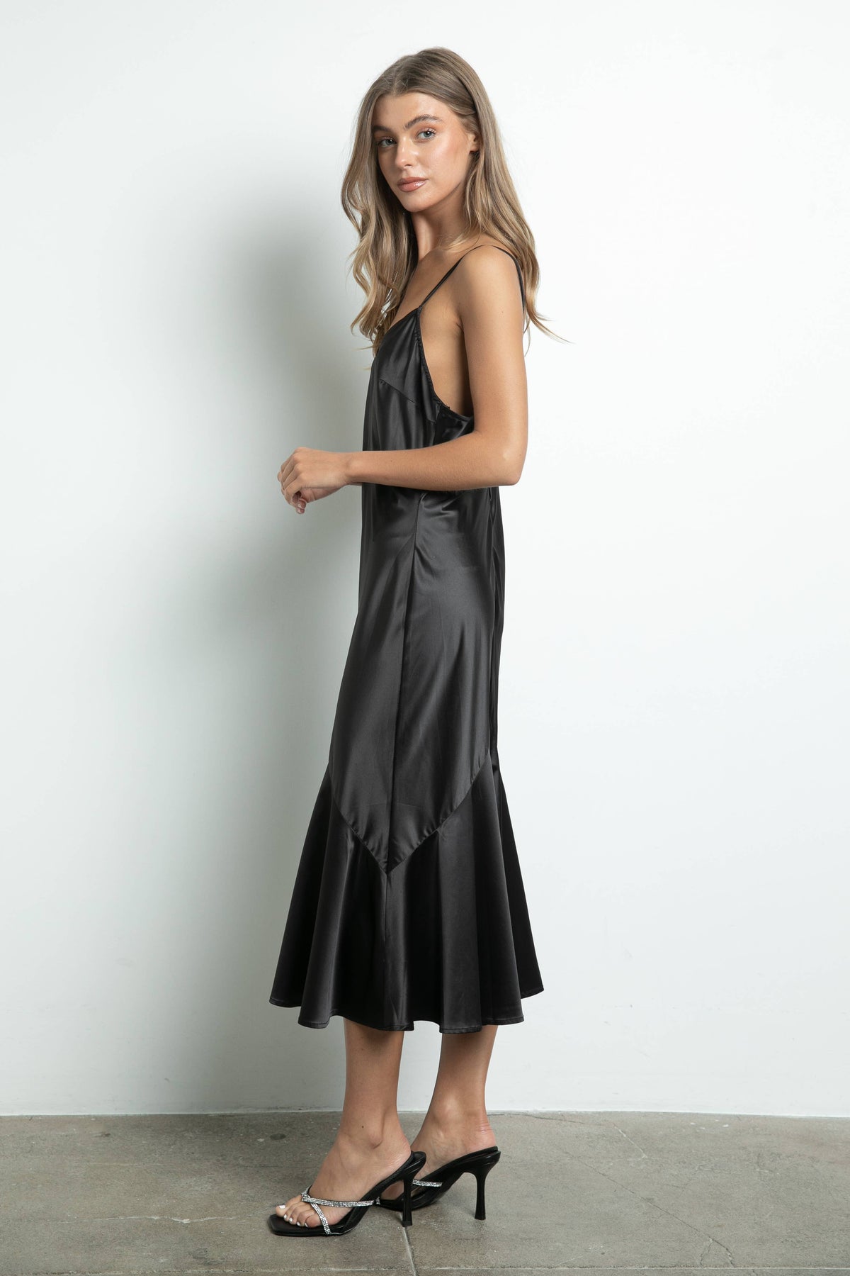 Mermaid Cut Satin Dress