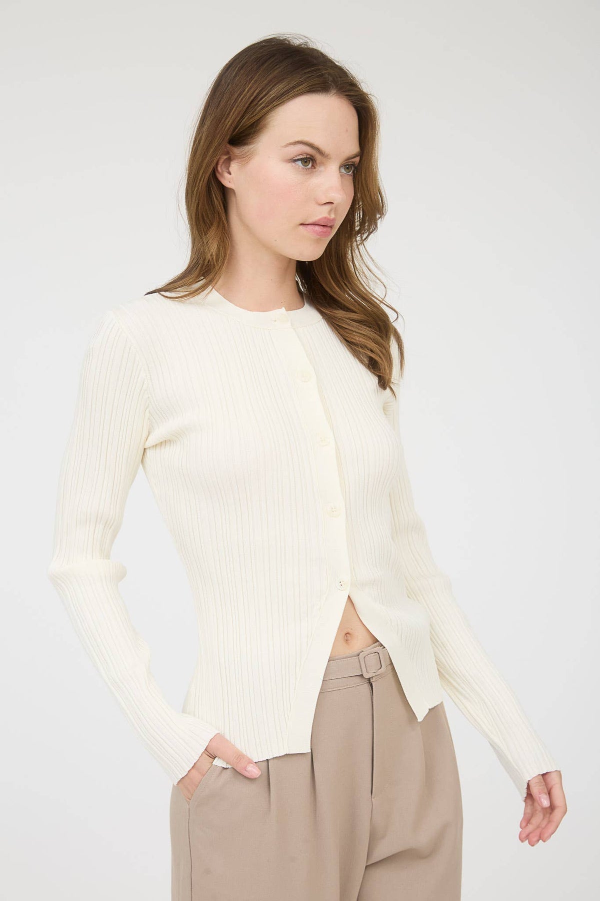 Split Hem Cardigan