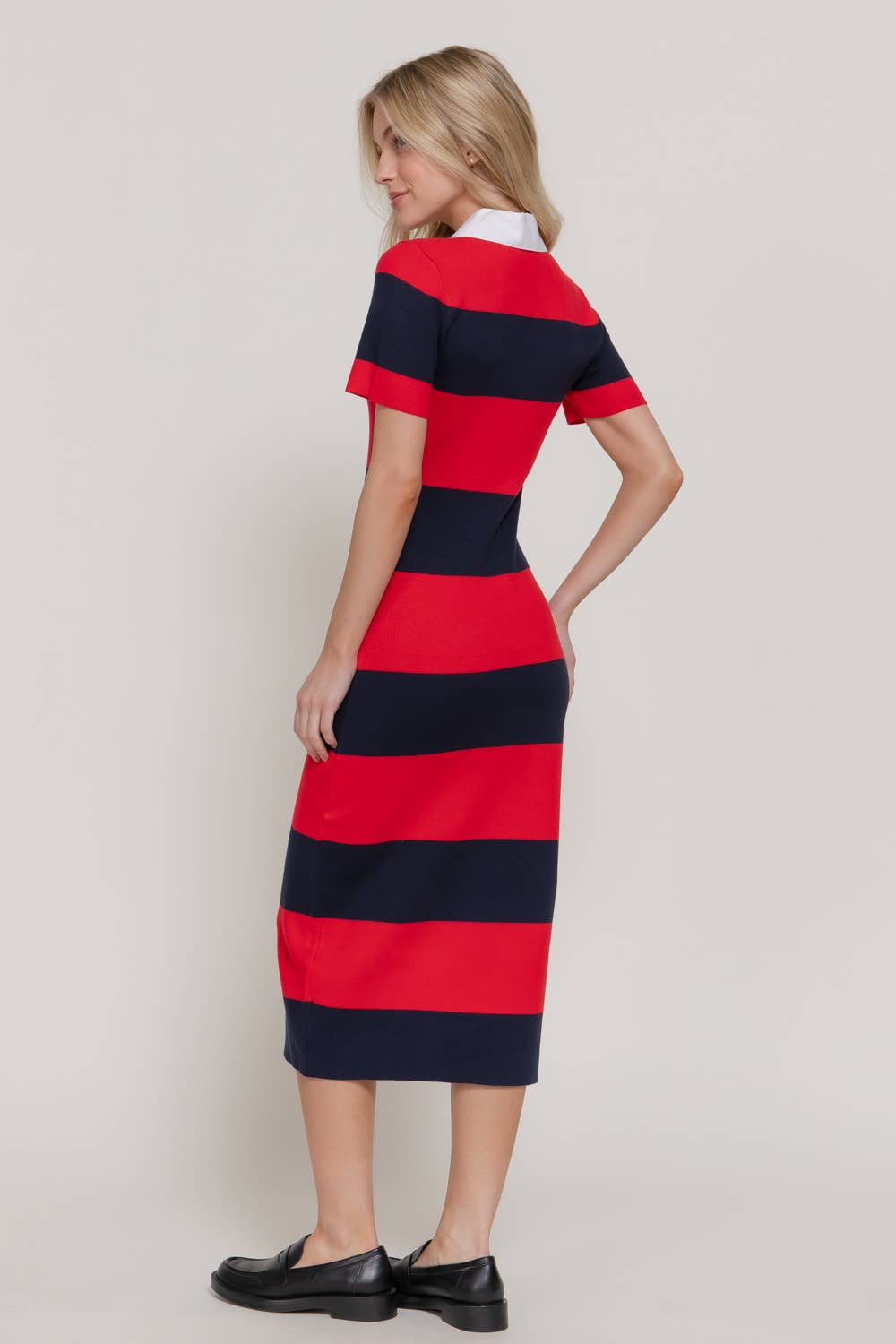 Stripe Knit Polo Dress