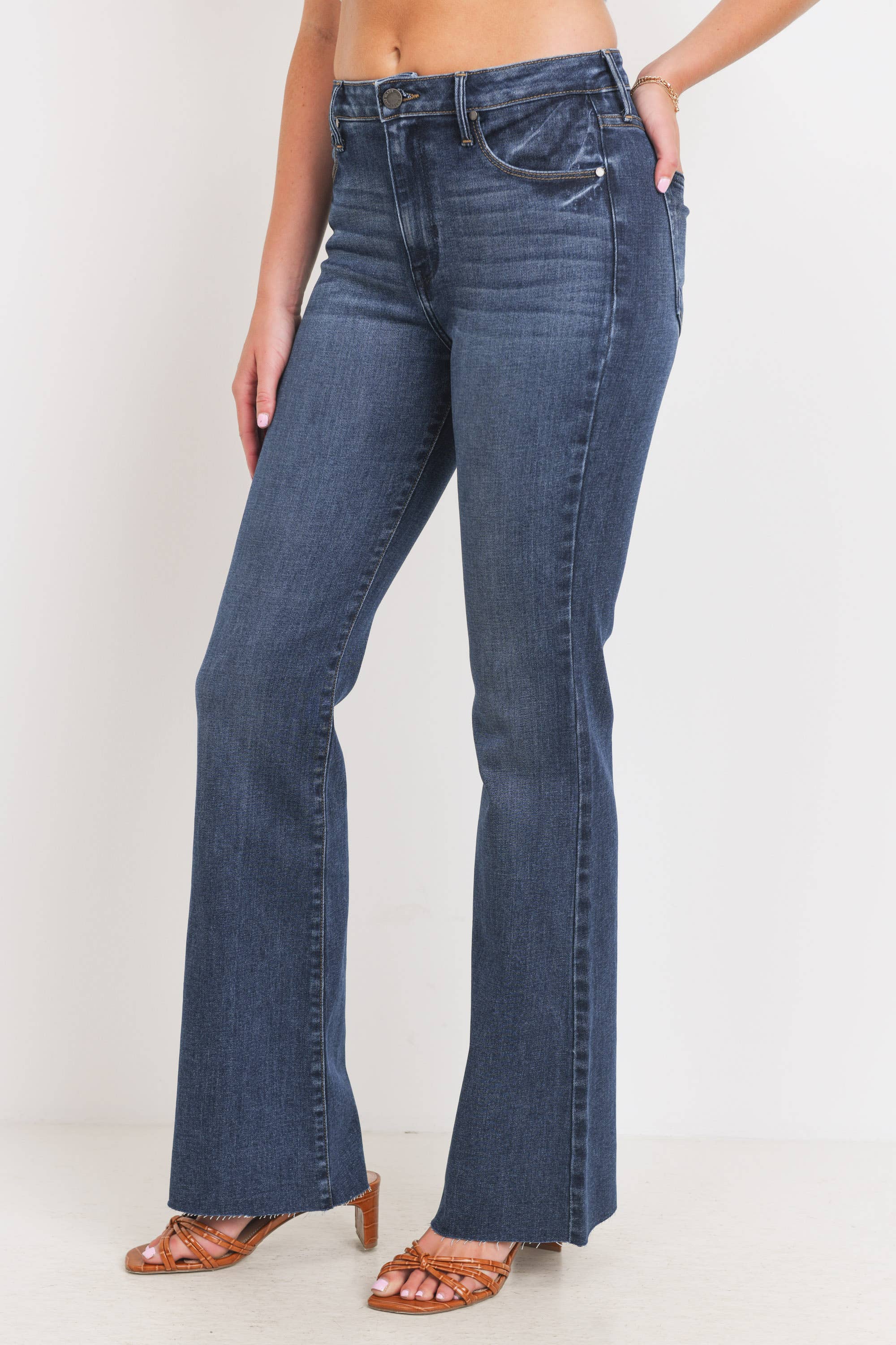 JBD High Rise Scissor Cut Flare Jeans