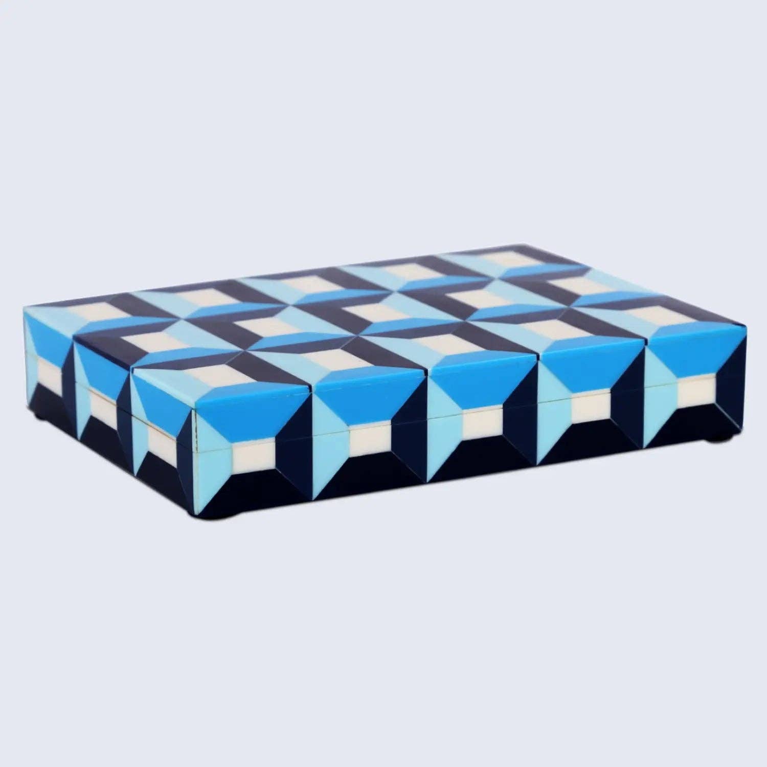 Blue Geometric Decorative Box