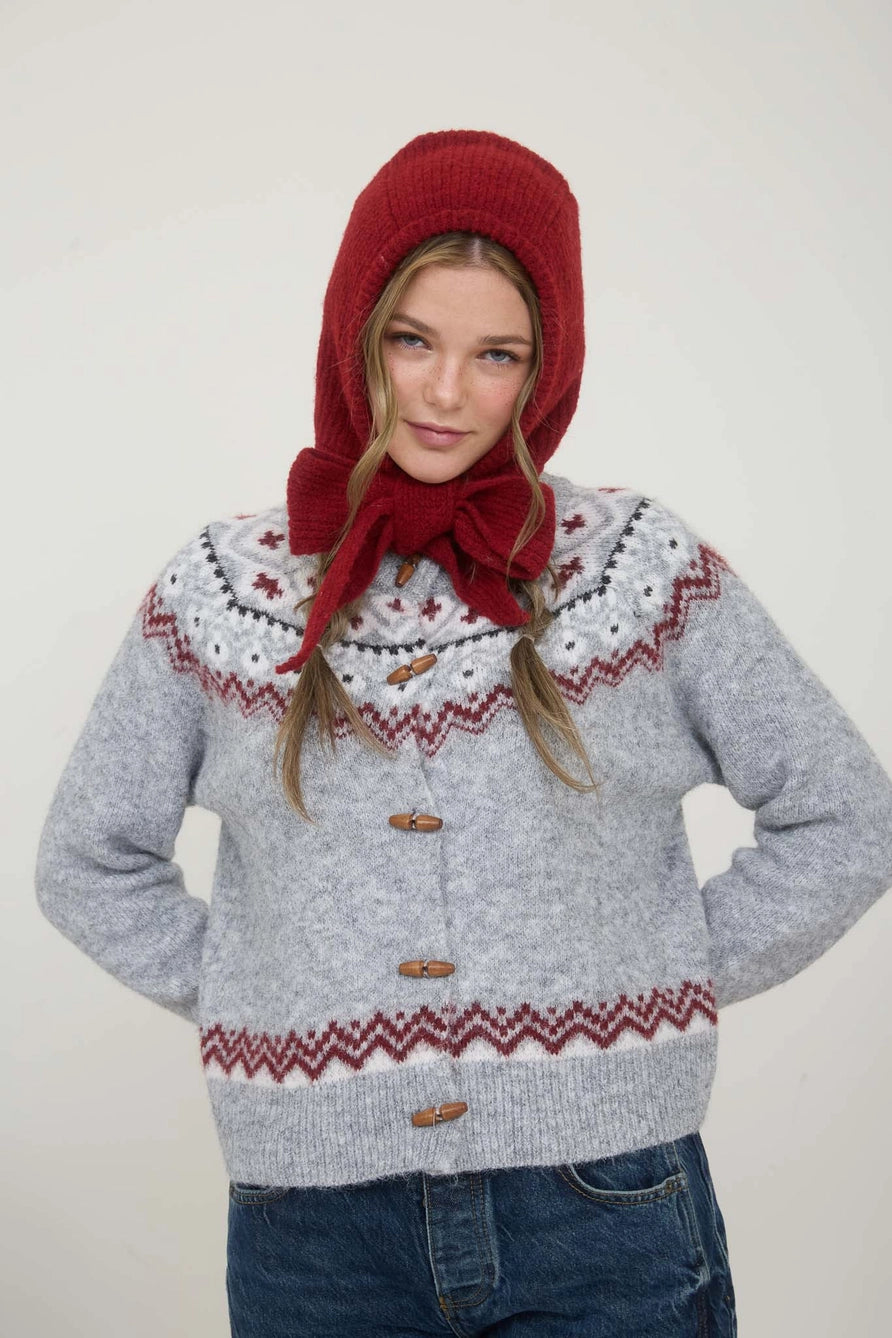Fair Isle Toggle Button Sweater
