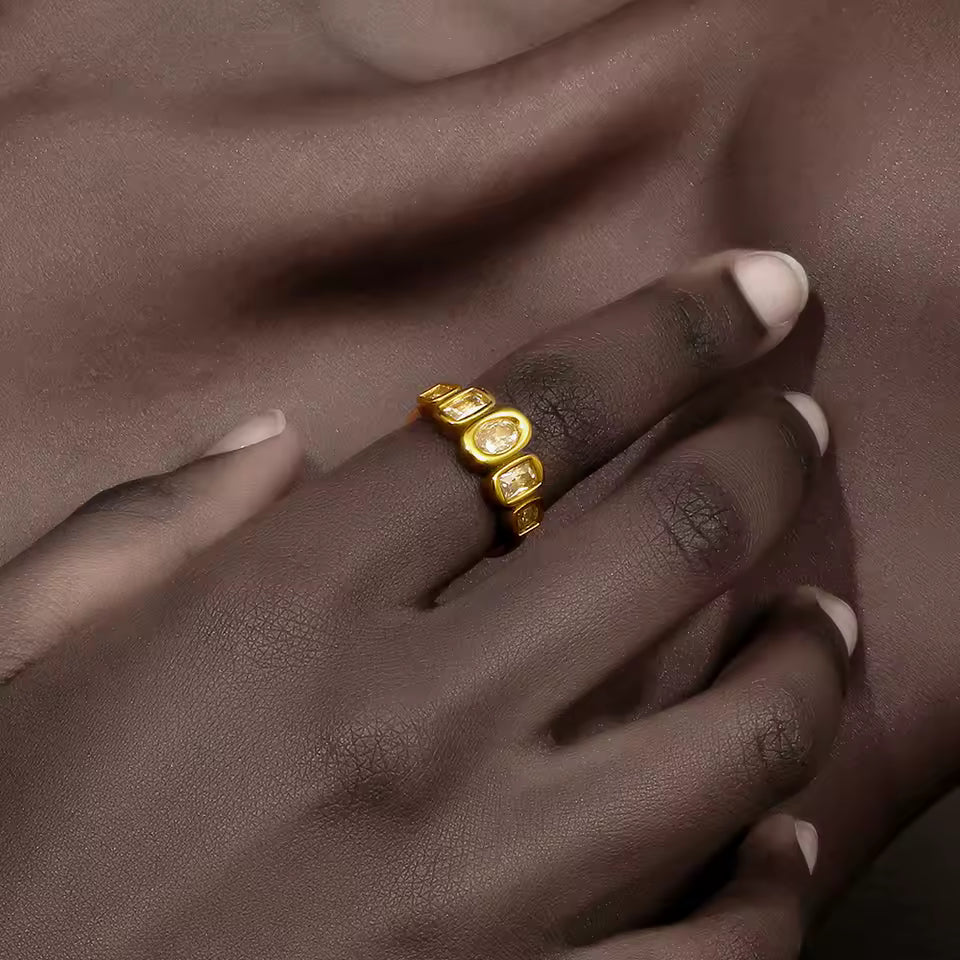 Gold Multi-Stone Band Ring