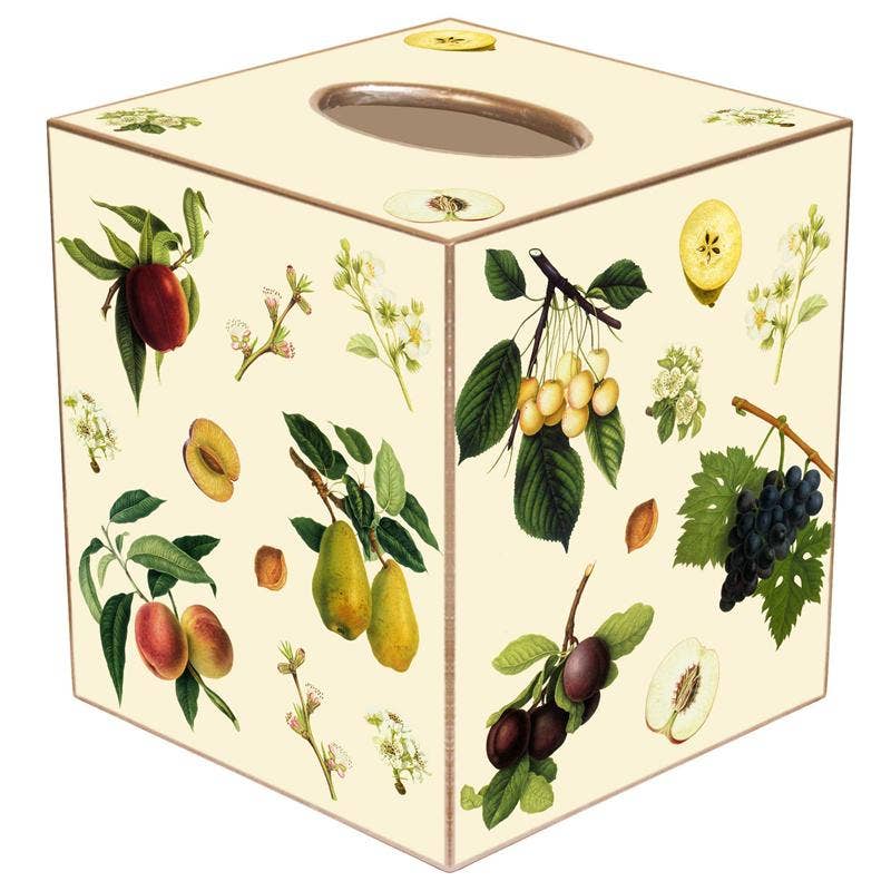 Fruit on Creme Paper Mache Tissue Box Cover ivory front | MILK MONEY milkmoney.co | Home decor online, Modern home decor, Luxury home furnishings, Best home decor, Home accessories for sale, Living room furniture sets, Kitchen decor ideas, Wall art for home, Bathroom accessories, Vintage home decor, Minimalist home decor