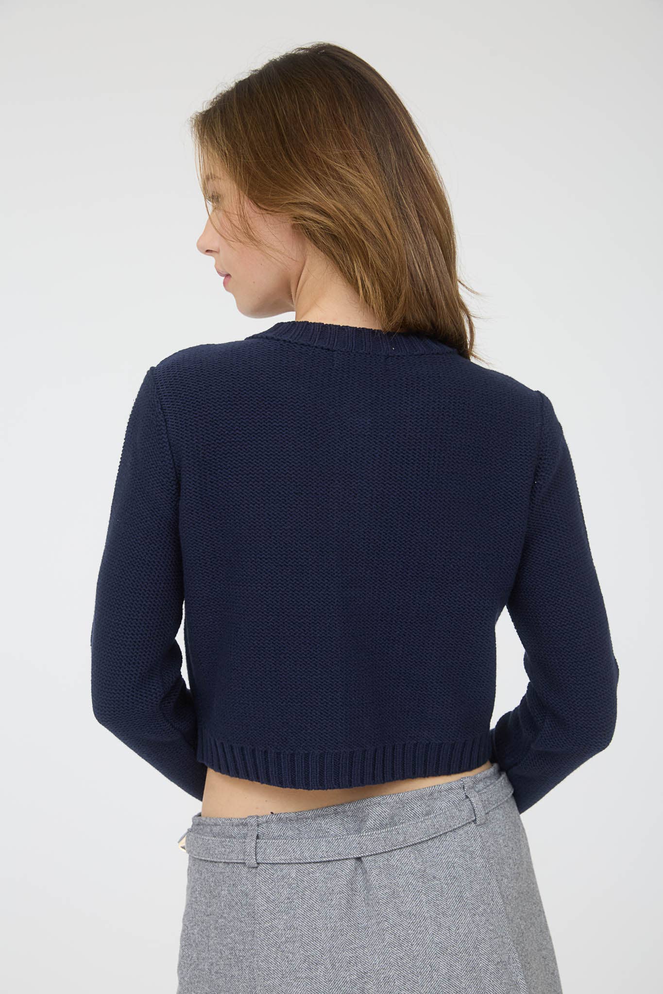 Gold Button Ribbed Cardigan