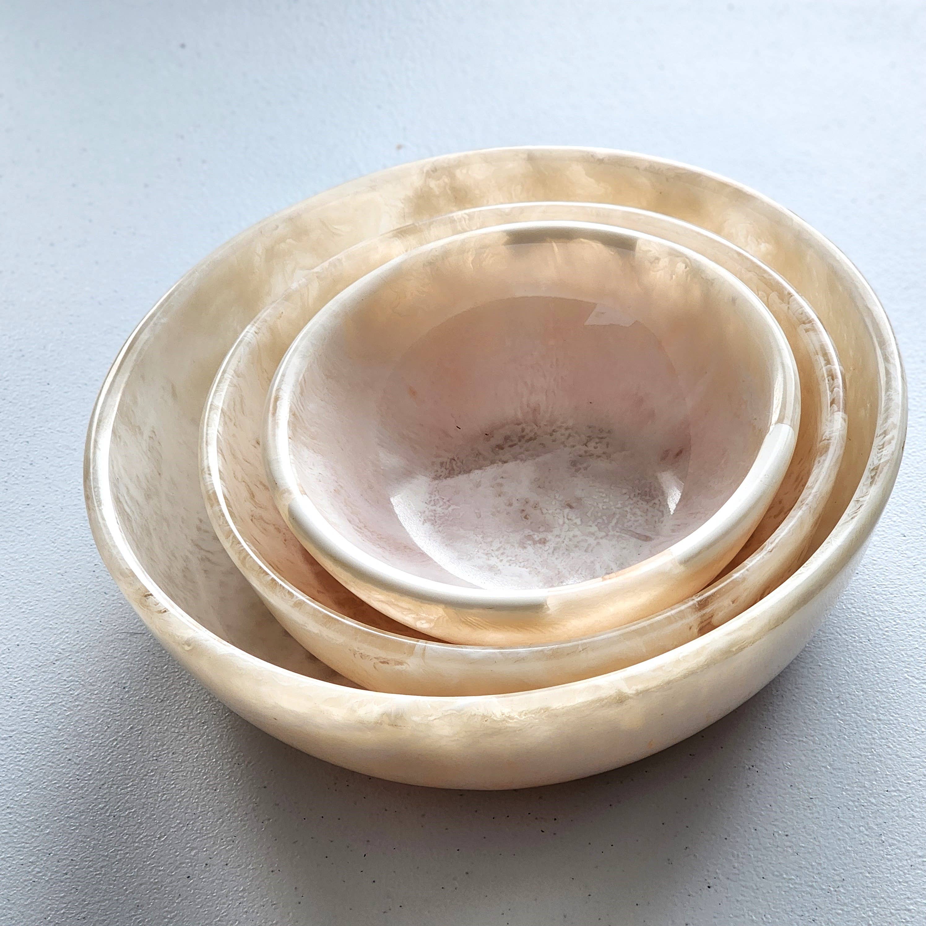 Set of 3 Resin Serving Bowls ivory front | MILK MONEY milkmoney.co | white elephant gift ideas, gift, mother's day gift ideas, white elephant gift, gift shops near me