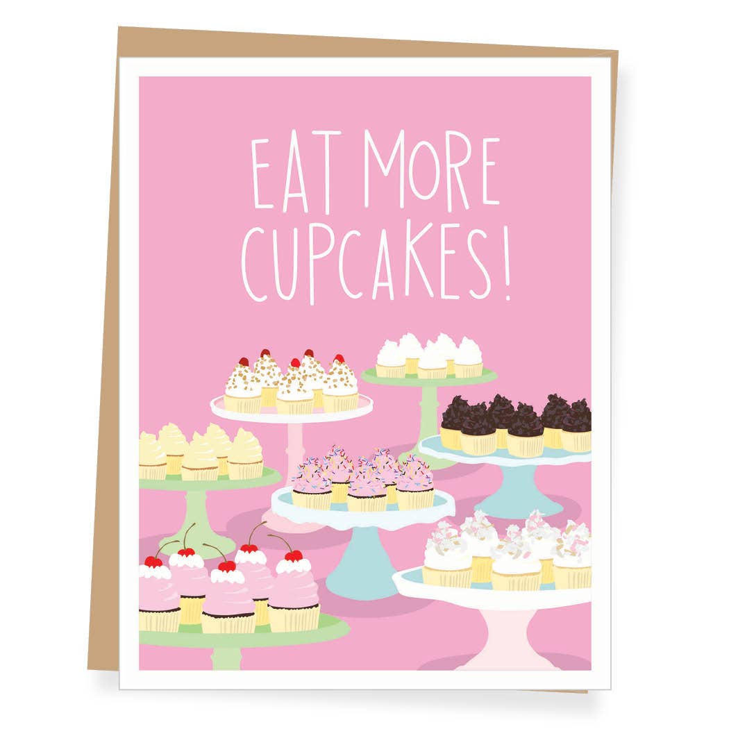 Eat More Cupcakes Birthday Card