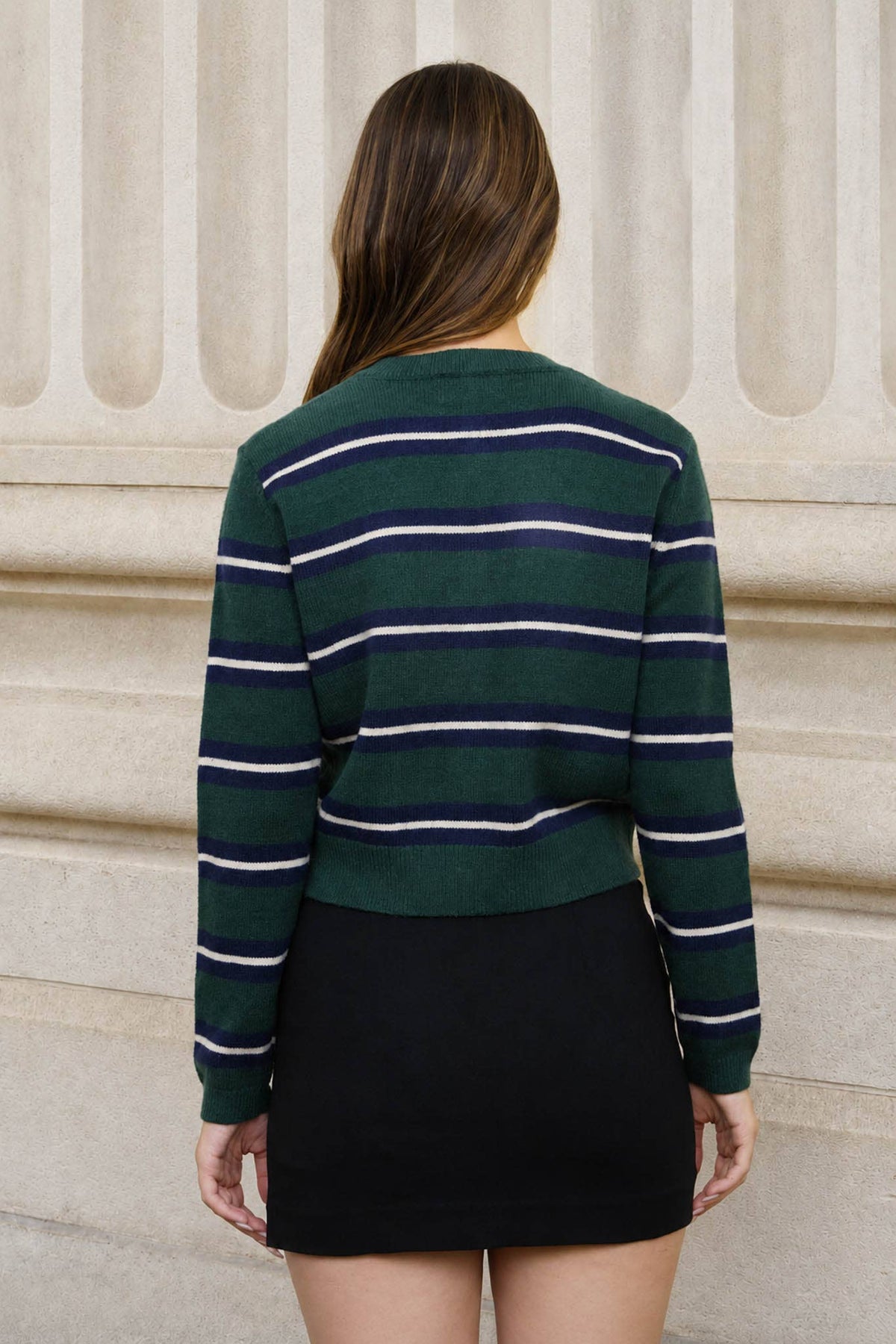 Multi Stripe Button Down Knit Cardigan